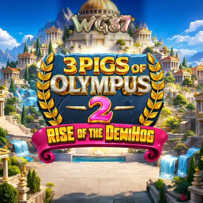 Tampilan visual slot 3 Pigs of Olympus 2 dengan tema dewa babi